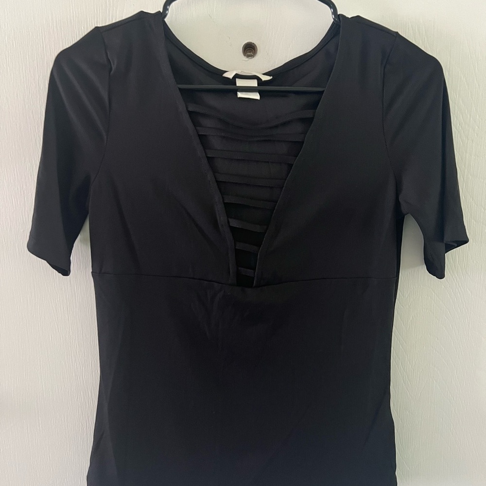 H&M Black Cut Out Bodysuit